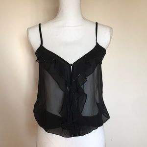 GUESS Sheer Black Top